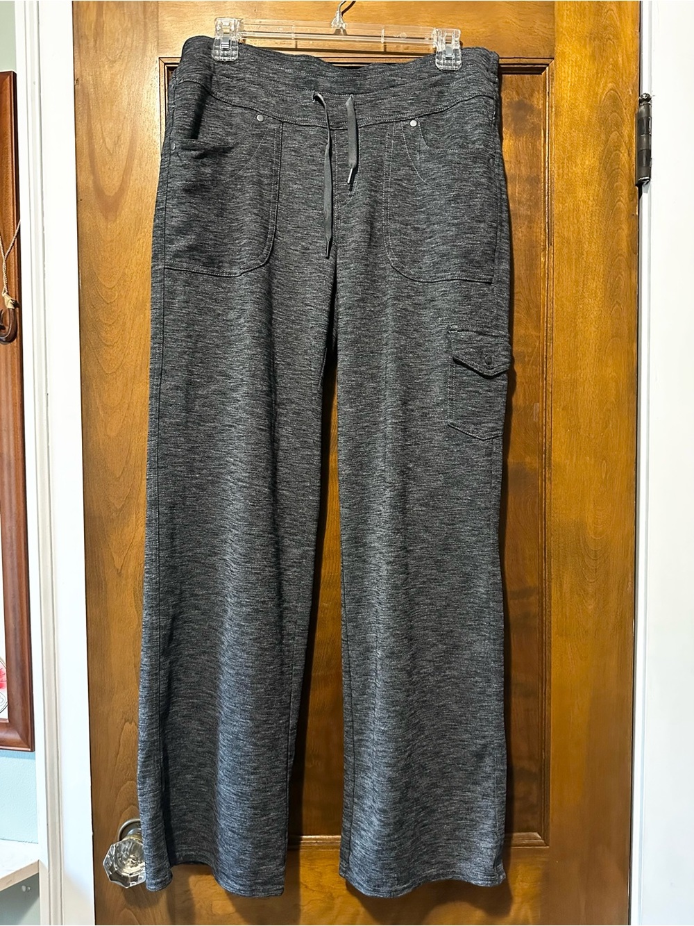 KÜHL Mova Wide Leg Cargo Pants Heather Gray Space Dye Size 12 Reg Stretch